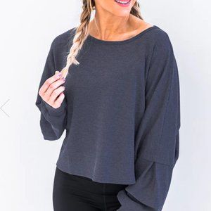 Pink Lily Lovely Spirit Navy Thermal Blouse